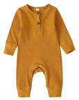 Full Sleeve Rib Cotton Romper - Cosy All-Season Playsuit Baby & Toddler Clothing Accessories Baby Stork Mustard 6-9months 