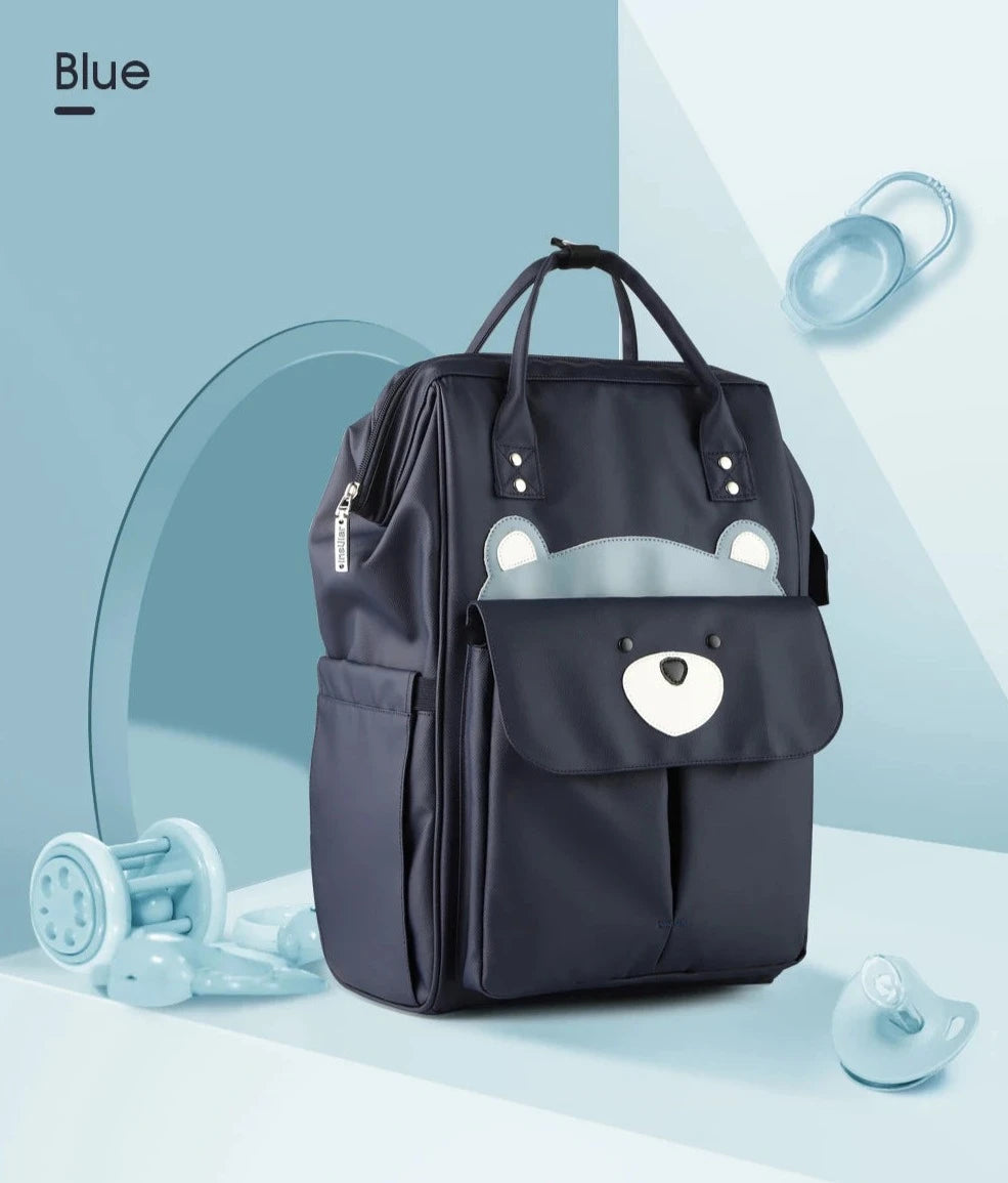 Fun Cartoon Designed Diaper Backpack - Large Capacity and Waterproof Baby Stork 