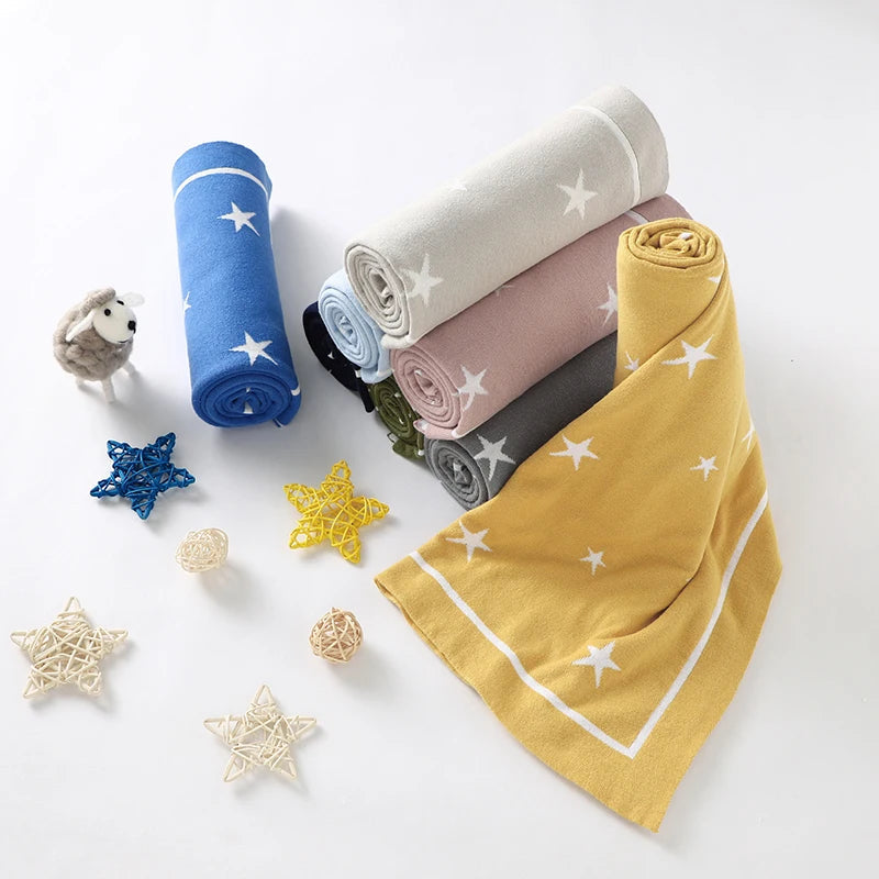 High-Quality Soft Knit Star Baby Blanket - Available in 8 Colours Swaddling & Receiving Blankets Storkke 