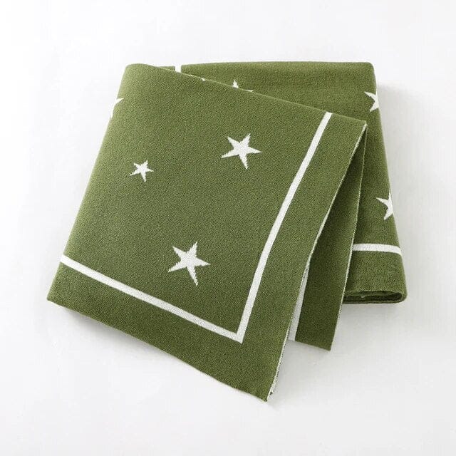 High-Quality Soft Knit Star Baby Blanket - Available in 8 Colours Swaddling & Receiving Blankets Storkke Green 