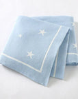 High-Quality Soft Knit Star Baby Blanket - Available in 8 Colours Swaddling & Receiving Blankets Storkke Light Blue 