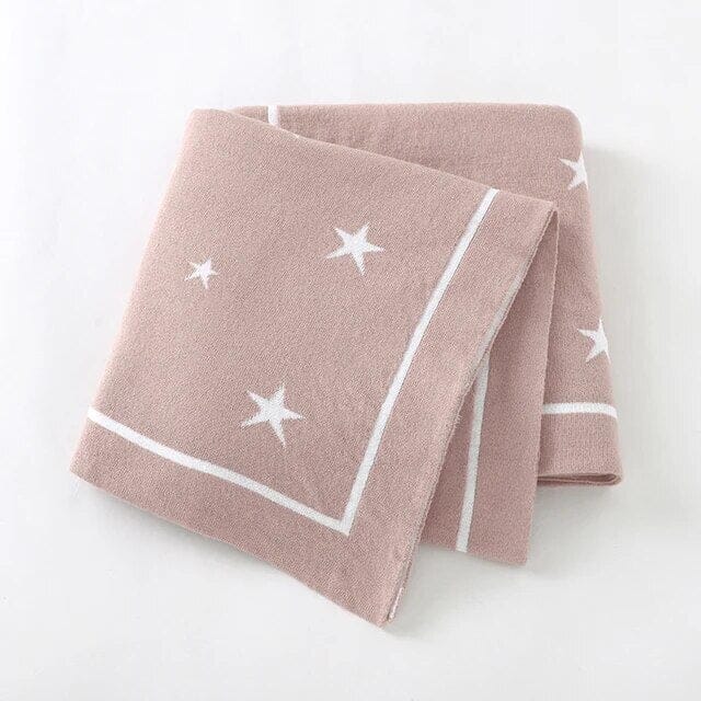 High-Quality Soft Knit Star Baby Blanket - Available in 8 Colours Swaddling & Receiving Blankets Storkke Light Pink 