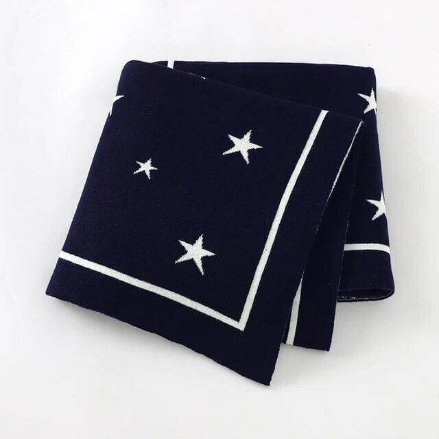 High-Quality Soft Knit Star Baby Blanket - Available in 8 Colours Swaddling & Receiving Blankets Storkke Navy 