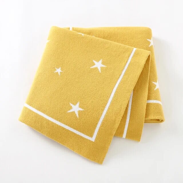 High-Quality Soft Knit Star Baby Blanket - Available in 8 Colours Swaddling & Receiving Blankets Storkke Yellow 