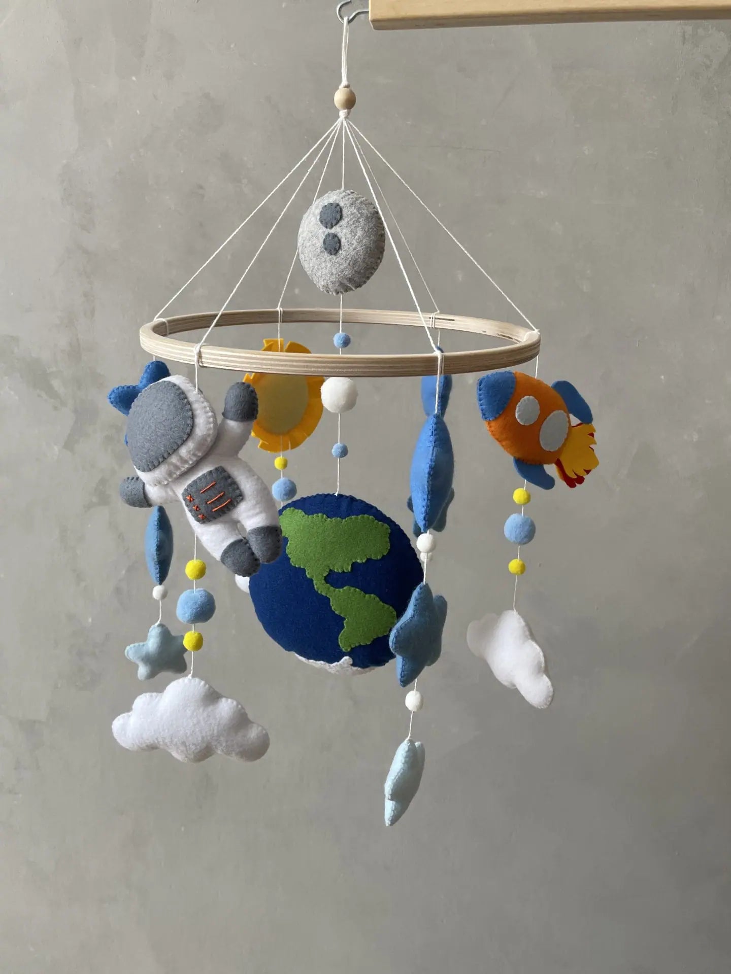 Outer Space Adventure Astronaut &amp; Rocket Nursery Mobile