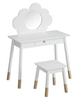 Keezi Kids Dressing Table Chair Set Vanity Makeup Wooden Leg Mirror Drawer Furniture > Bedroom Baby Stork 