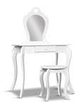 Keezi Kids Dressing Table Stool Set Vanity Mirror Princess Children Makeup White Baby & Kids > Kid's Furniture Baby Stork 