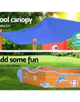 Keezi Kids Sandpit Wooden Boat Sand Pit with Canopy Bench Seat Beach Toys 165cm Baby & Kids > Toys Baby Stork 