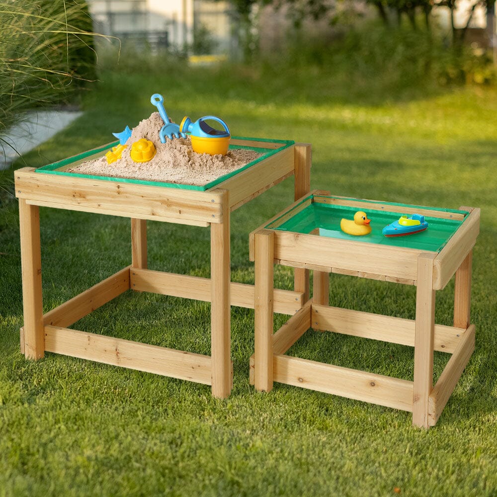Keezi Kids Sandpit Wooden Sandbox Sand Pit Water Table Outdoor Toys 101cm Baby & Kids > Toys Baby Stork 