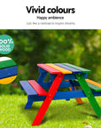 Keezi Kids Wooden Picnic Table Set with Umbrella Baby & Kids > Kid's Furniture Baby Stork 