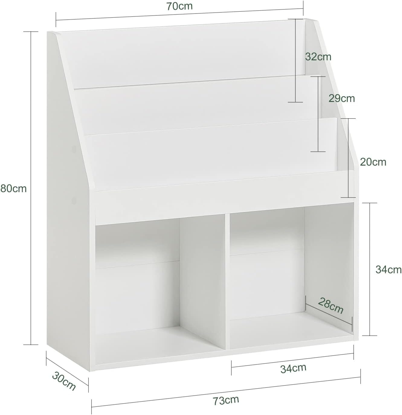 Kids Shelving Unit 3 Shelves 2 Compartments Furniture &gt; Living Room Baby Stork 