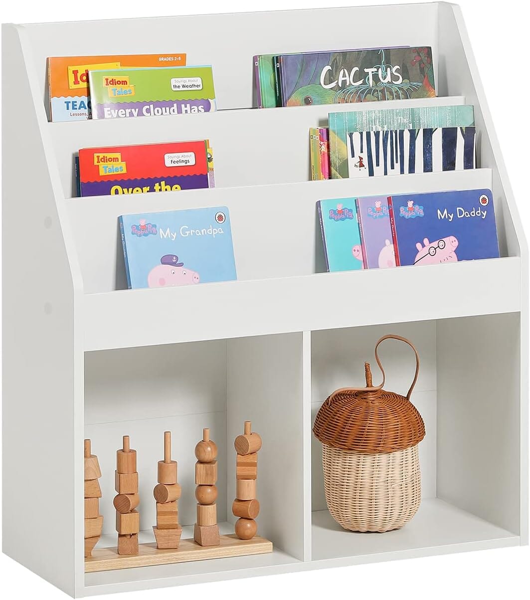 Kids Shelving Unit 3 Shelves 2 Compartments Furniture &gt; Living Room Baby Stork 