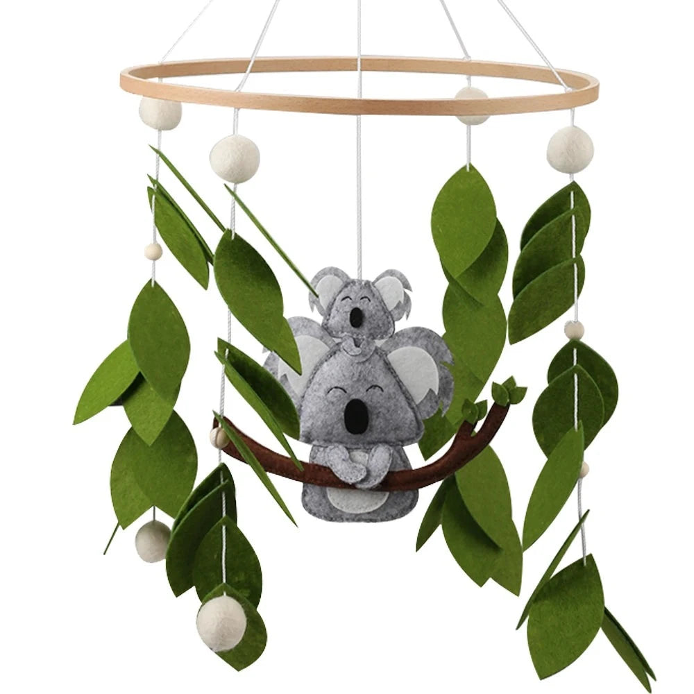 Koala Nursery Mobile with Baby on Top - Handmade Wool Felt Mobile Baby & Kids > Toys Storkke 
