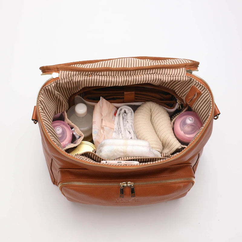 Luxury Vegan Leather Diaper Bag - Multifunctional and Stylish Diaper Wet Bags Baby Stork 