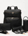 Luxury Vegan Leather Diaper Bag - Multifunctional and Stylish Diaper Wet Bags Baby Stork Black 