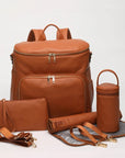 Luxury Vegan Leather Diaper Bag - Multifunctional and Stylish Diaper Wet Bags Baby Stork Brown 