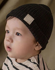 Modern Baby Knitted Beanie Hat for Newborns and Toddlers Baby Stork Black 0-2Y 