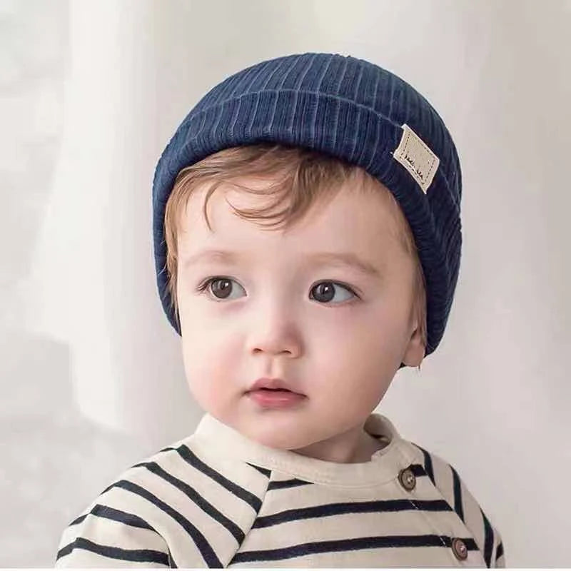 Modern Baby Knitted Beanie Hat for Newborns and Toddlers Baby Stork Navy 0-2Y 