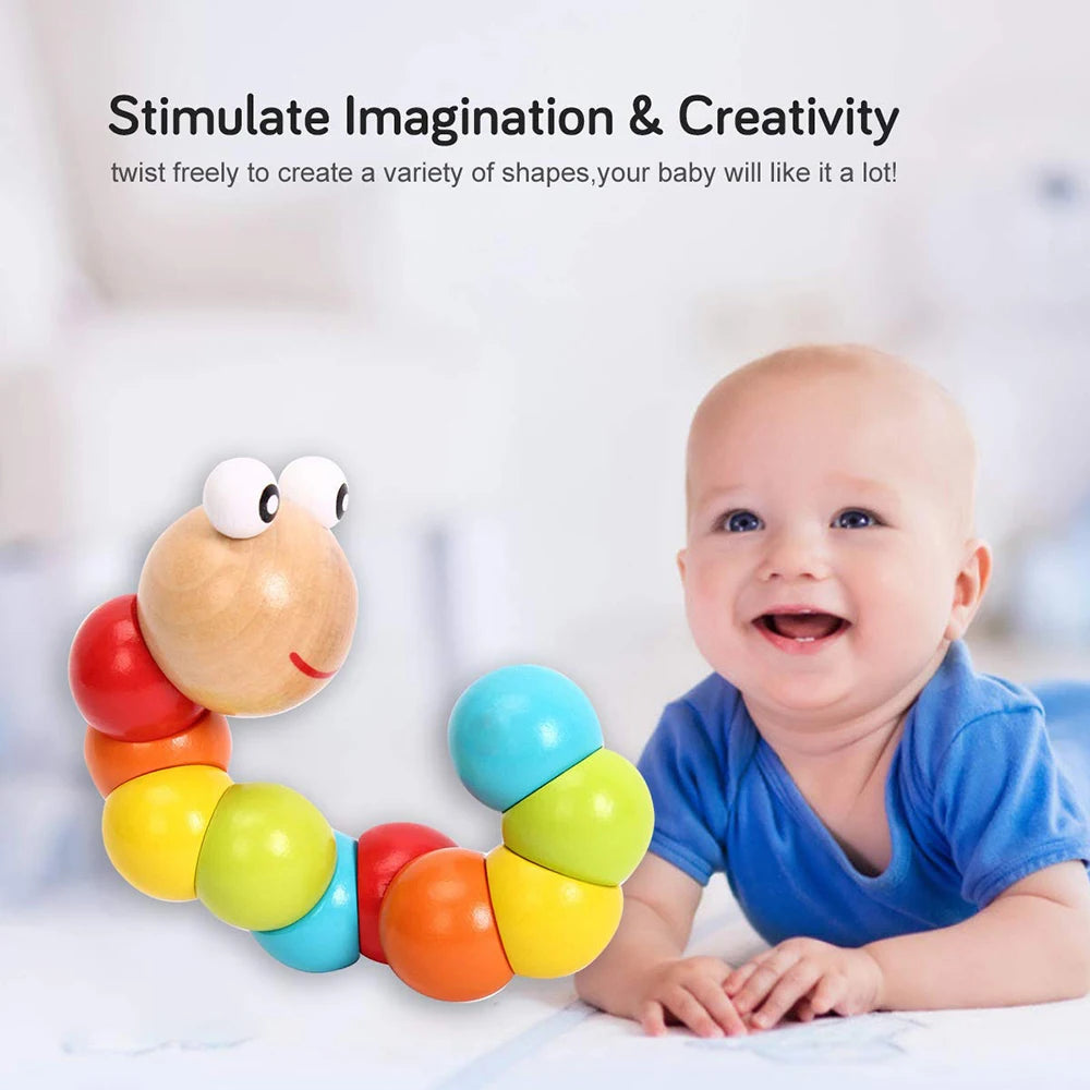 Montessori Wooden Caterpillar Toy - Early Learning for Toddlers Baby &amp; Kids &gt; Toys Baby Stork 