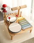 Multifunctional Wooden Drum, Xylophone, and Percussion Set Musical Toy Baby Stork 