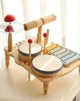 Multifunctional Wooden Drum, Xylophone, and Percussion Set Musical Toy Baby Stork Multicolor 