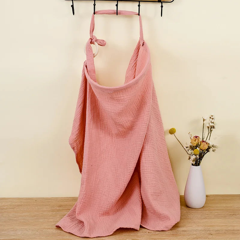 Muslin Cotton Nursing Cover - Breathable Breastfeeding Apron Baby Stork 