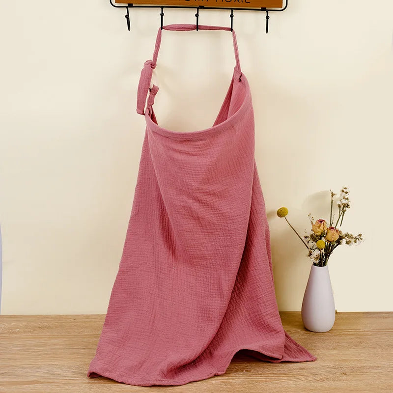 Muslin Cotton Nursing Cover - Breathable Breastfeeding Apron Baby Stork 