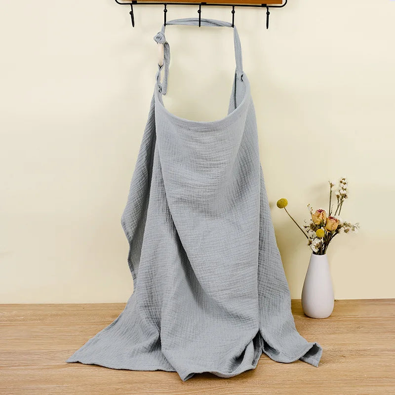 Muslin Cotton Nursing Cover - Breathable Breastfeeding Apron Baby Stork 