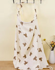 Muslin Cotton Nursing Cover - Breathable Breastfeeding Apron Baby Stork one bear 