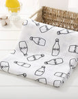 Organic Cotton Swaddle - Milk Bottle Swaddling & Receiving Blankets Storkke 