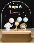 Personalised Acrylic LED Night Light - Birthday Animals Baby Stork 