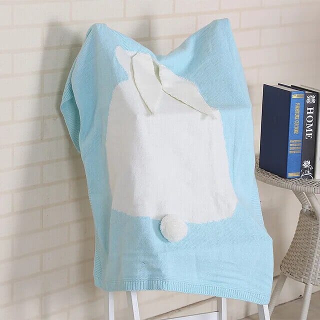 Personalised Soft Bunny Blanket Baby Gift Sets Storkke Light Blue 