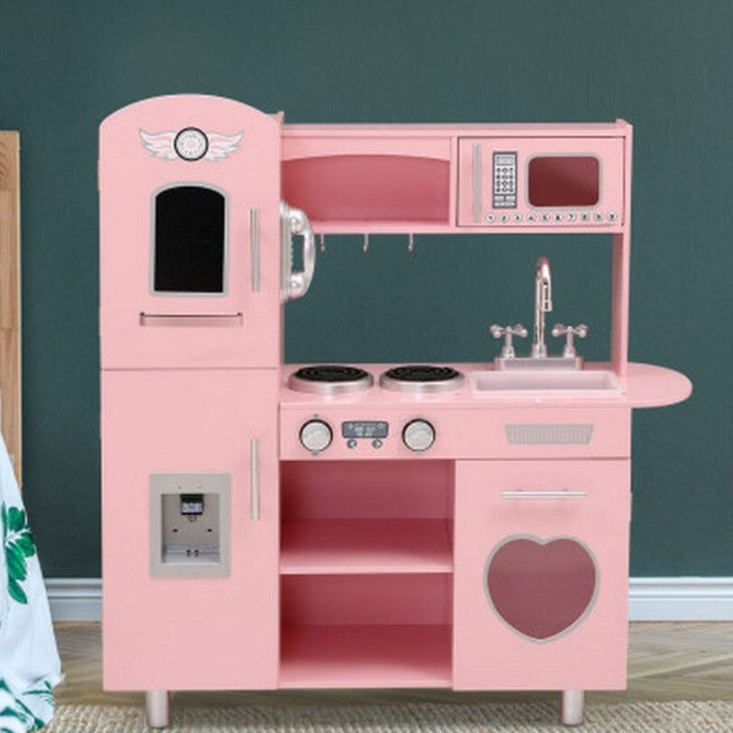 Pink Gourmet Paradise: Wooden Kitchen Play Set for Budding Chefs Baby & Kids > Kid's Furniture Keezi 