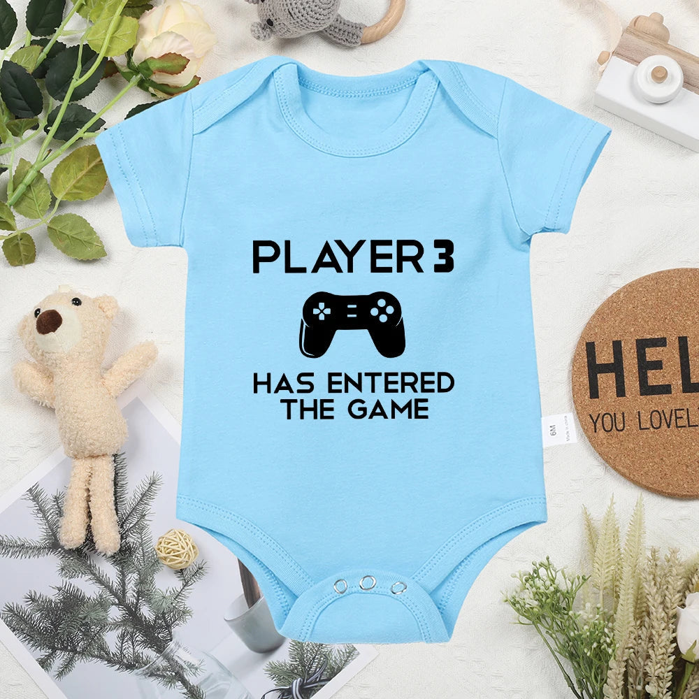 "Player 3 Has Entered the Game" Newborn Gamer Onesie Baby & Toddler Clothing Accessories Baby Stork 0-3 Months Blue 