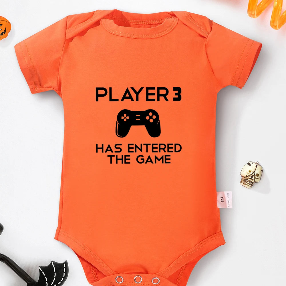 "Player 3 Has Entered the Game" Newborn Gamer Onesie Baby & Toddler Clothing Accessories Baby Stork 0-3 Months Orange 