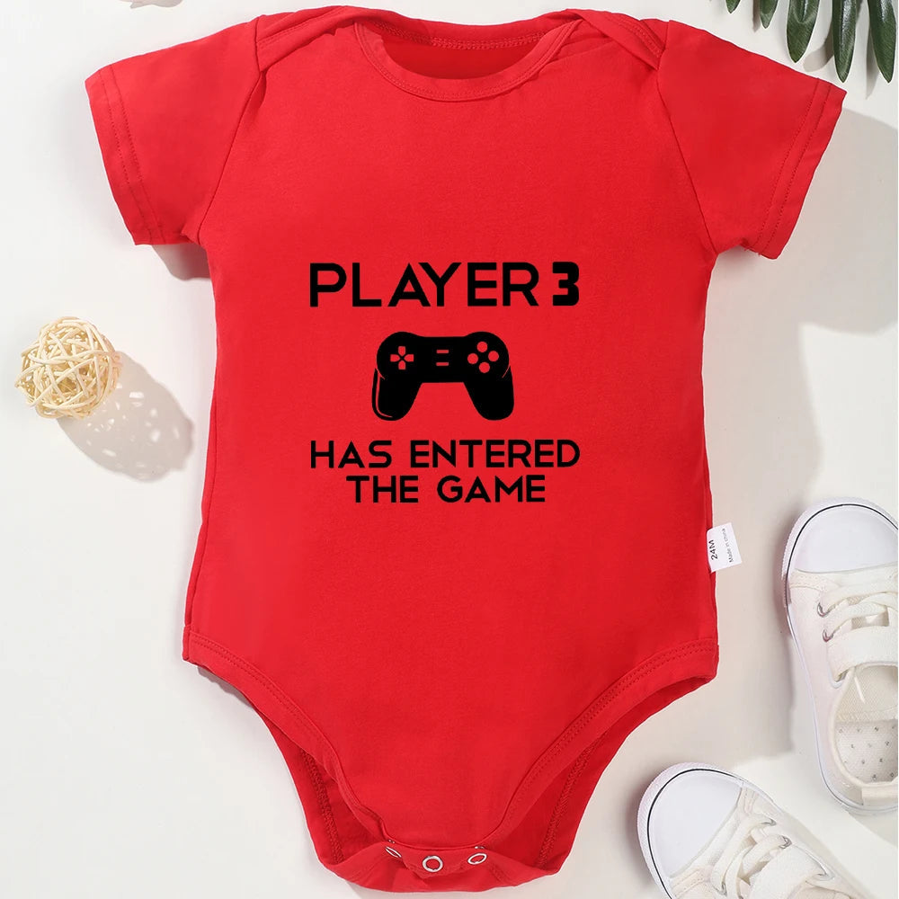 &quot;Player 3 Has Entered the Game&quot; Newborn Gamer Onesie Baby &amp; Toddler Clothing Accessories Baby Stork 0-3 Months Red 