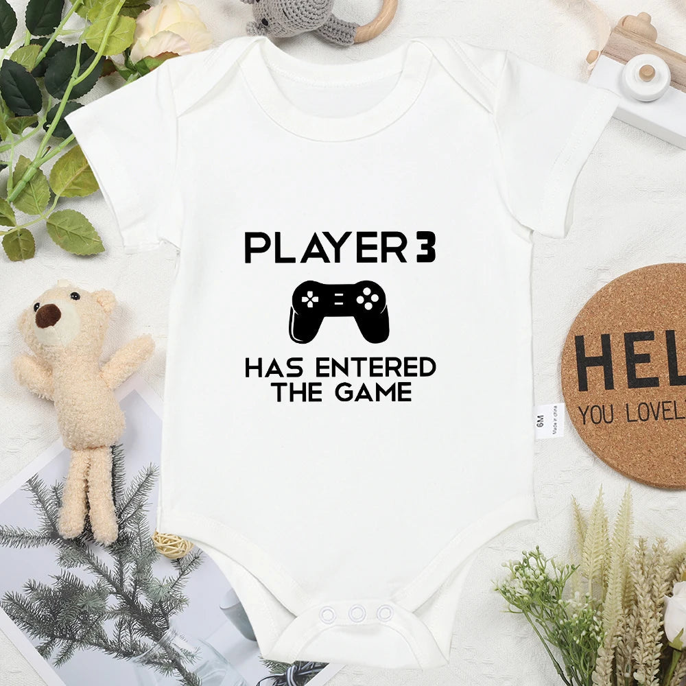 &quot;Player 3 Has Entered the Game&quot; Newborn Gamer Onesie Baby &amp; Toddler Clothing Accessories Baby Stork 0-3 Months White 