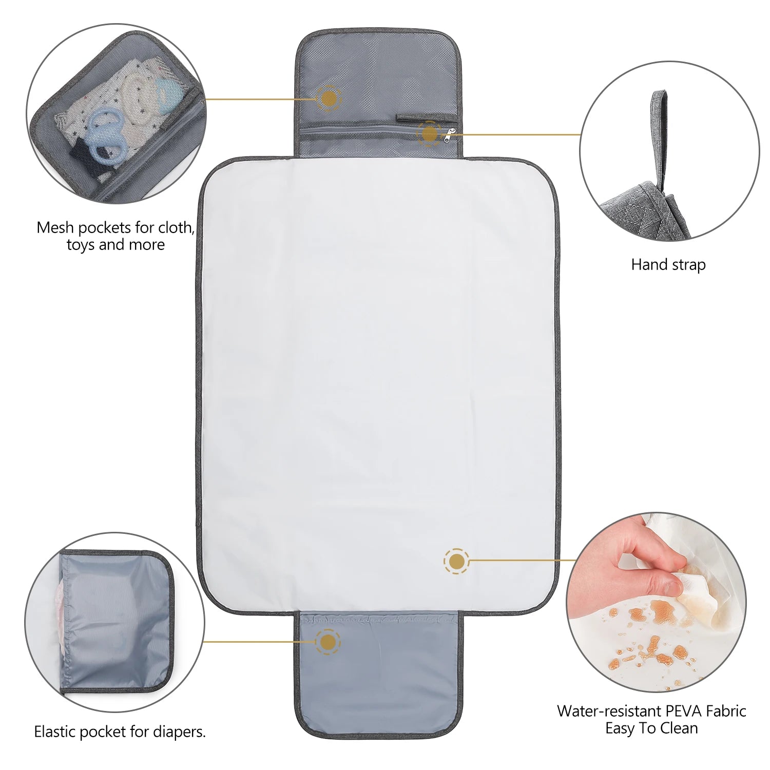 Portable Multifunctional Waterproof Baby Changing Pad Diaper Wet Bags Baby Stork 