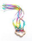 Rainbow Ribbon Ring Sensory Toy - Natural Wooden Teether for Babies Baby Stork 