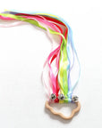 Rainbow Ribbon Ring Sensory Toy - Natural Wooden Teether for Babies Baby Stork 