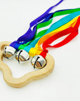 Rainbow Ribbon Ring Sensory Toy - Natural Wooden Teether for Babies Baby Stork 