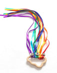 Rainbow Ribbon Ring Sensory Toy - Natural Wooden Teether for Babies Baby Stork 