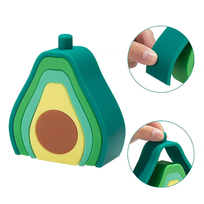 Silicone Avocado Stacker - Educational Montessori Toy Sorting & Stacking Toys Storkke 