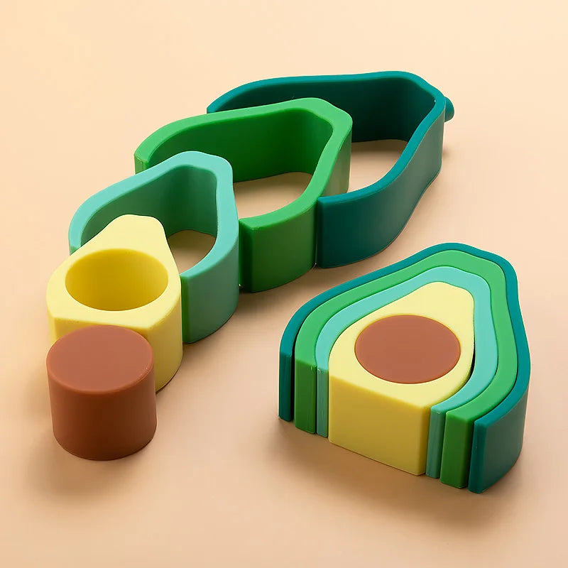 Silicone Avocado Stacker - Educational Montessori Toy Sorting & Stacking Toys Storkke 
