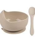 Silicone Bowl & Spoon - Multiple Colours Baby & Toddler Food Storkke Almond Ivory 