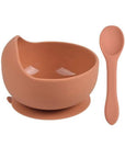 Silicone Bowl & Spoon - Multiple Colours Baby & Toddler Food Storkke Terracotta 