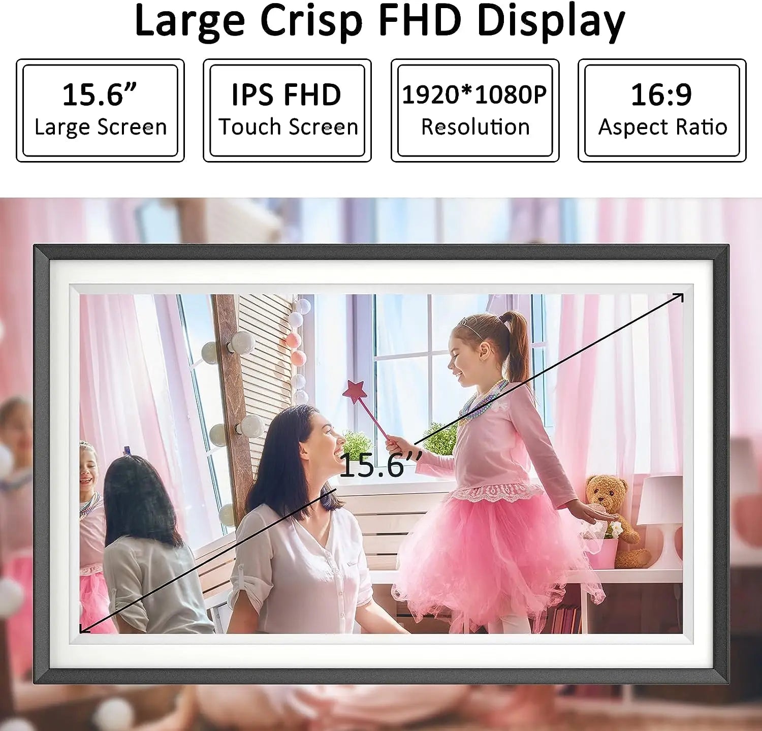 Smart Digital Photo Frame 15.6 Inch 32GB Digital Photo Frame Frameo 