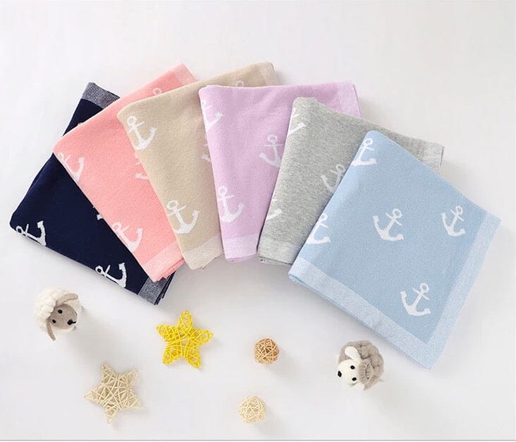 Soft Knit Anchor Blanket Swaddling &amp; Receiving Blankets Storkke 