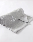 Soft Knit Anchor Blanket Swaddling & Receiving Blankets Storkke Grey 