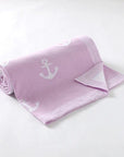Soft Knit Anchor Blanket Swaddling & Receiving Blankets Storkke Lilac 